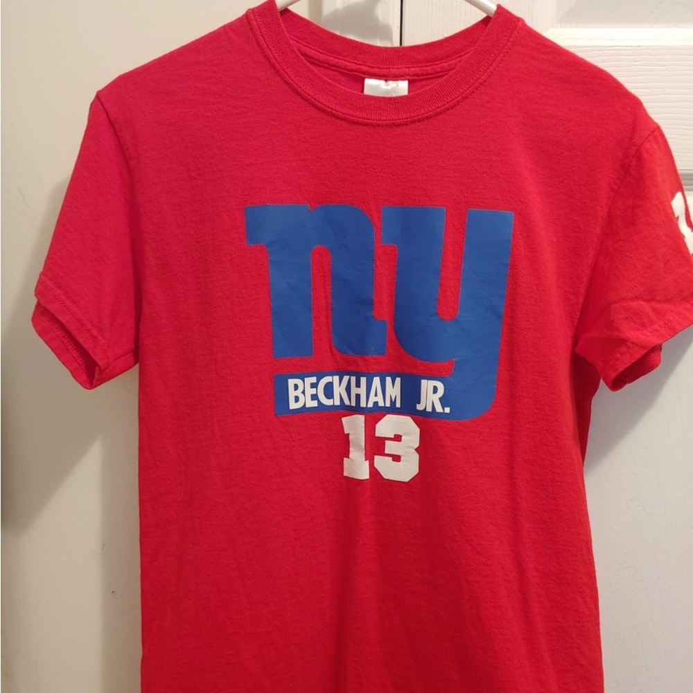 New York Giants #13 Beckham Jr. Big Logo NY Beckham Jr 13 Red unisex T-shirt